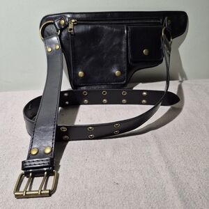 Black Faux Leather Crossbody Bag